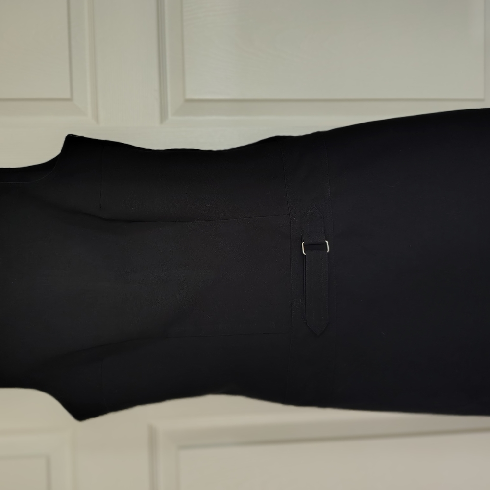 Black Mock Neck Sheath Midi Dress for Work